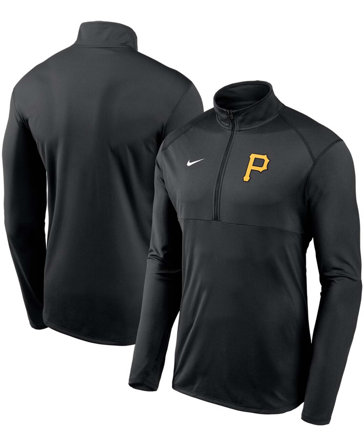 Men's Black Pittsburgh Pirates Team Logo Element Performance Half-Zip Pullover Jacket
