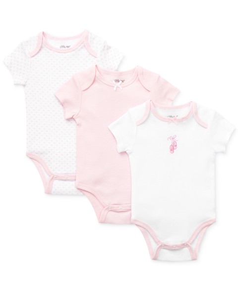 Детские боди Little Me Prima Ballerina с коротким рукавом, набор 3 шт