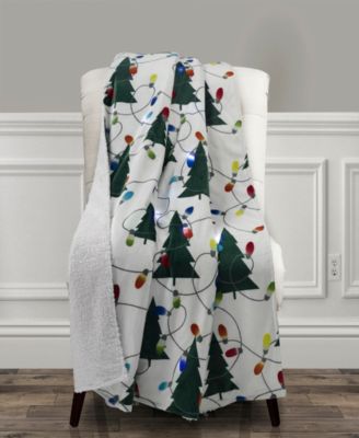 Photo 1 of The Mountain Home Collection LED Holiday Trees Printed Throw, 50" x 60"