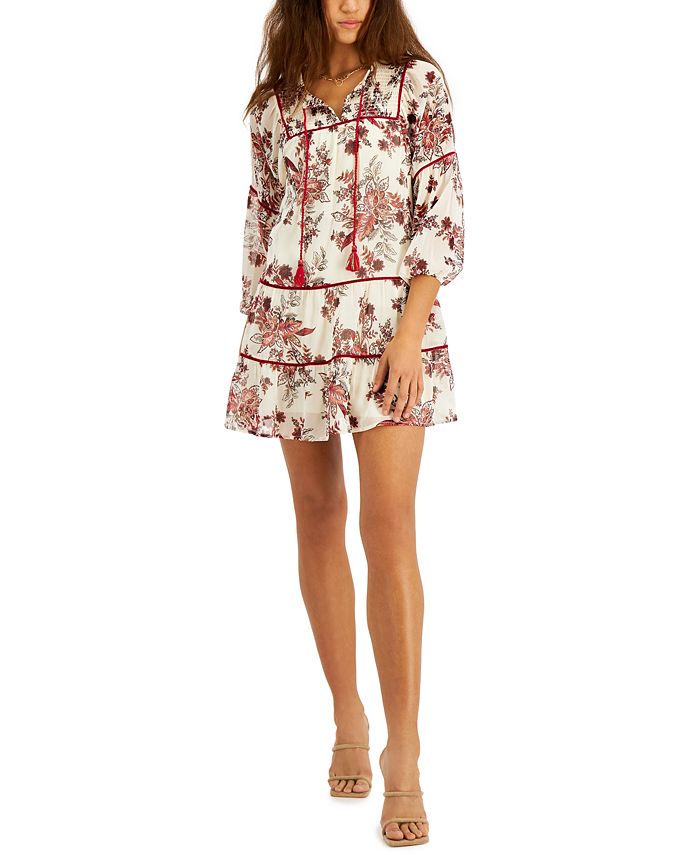Tinsel Petite FloralPrint Smocked Dress Macy's