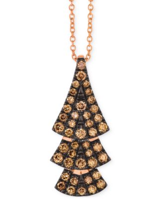Le Vian - Chocolate Diamond Tiered 18" Pendant Necklace (5/8 ct. t.w.) in 14k Rose Gold