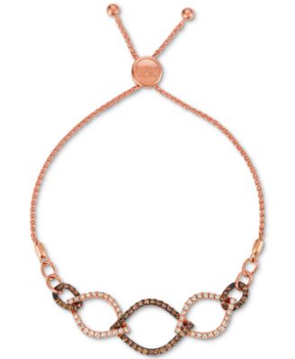 Le Vian - Chocolate Diamond (3/4 ct. t.w.) & Nude Diamond (5/8 ct. t.w.) Bolo Bracelet in 14k Rose Gold