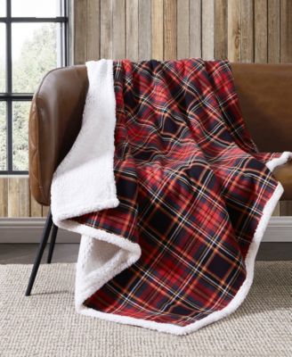 Plaid Cotton Yarn Dye Flannel Reversible Throw, 60" x 50"