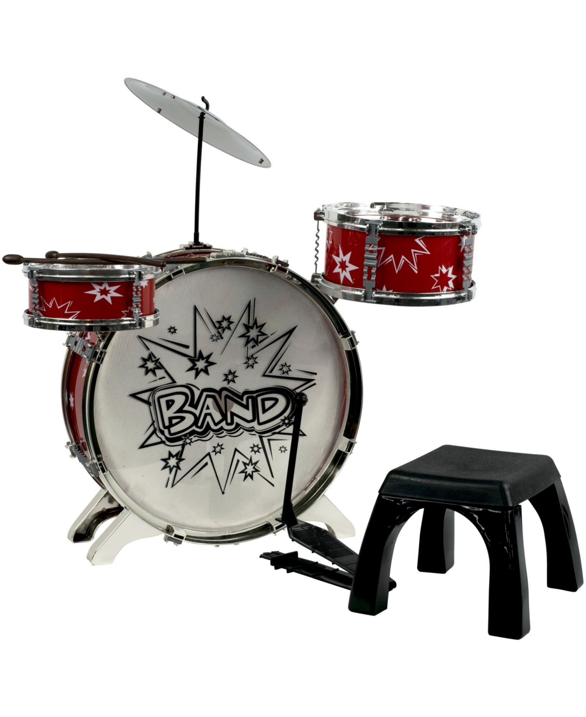 Shop Ready Ace Kiddy Jazz Drum Set With Stool In Red
