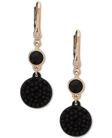 Two-Tone Pavé & Crystal Disc Drop Earrings