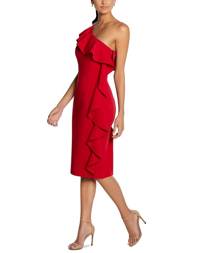 Aidan by Aidan Mattox OneShoulder Ruffled Sheath Dress Macy's