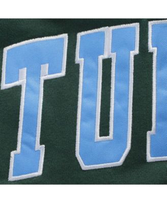 Men's Green Tulane Green Wave Arch Logo Tackle Twill Pullover Sweatshirt