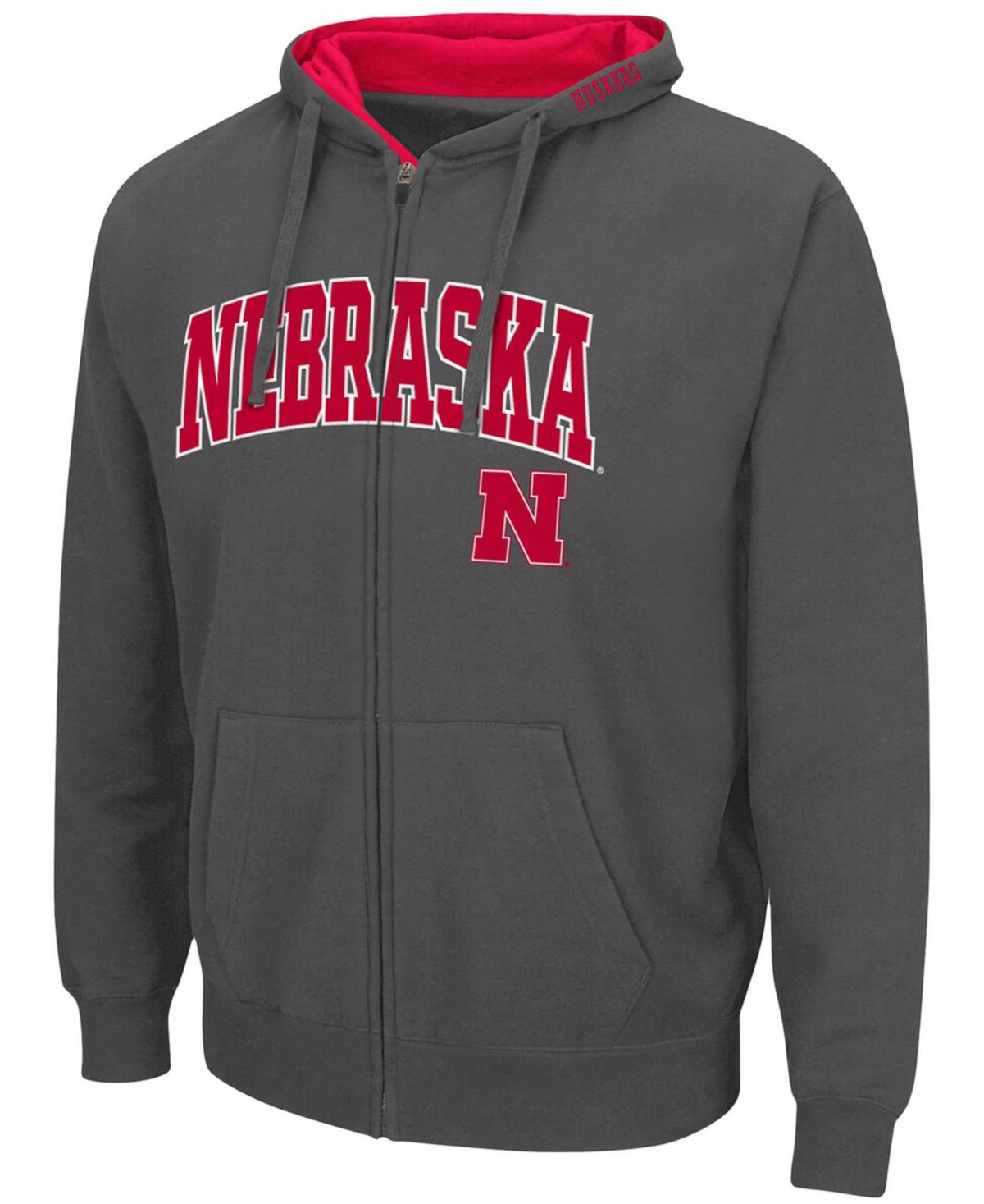 Colosseum Men's Charcoal Nebraska Huskers Arch Logo 2.0 Full-zip Hoodie In Charcoal