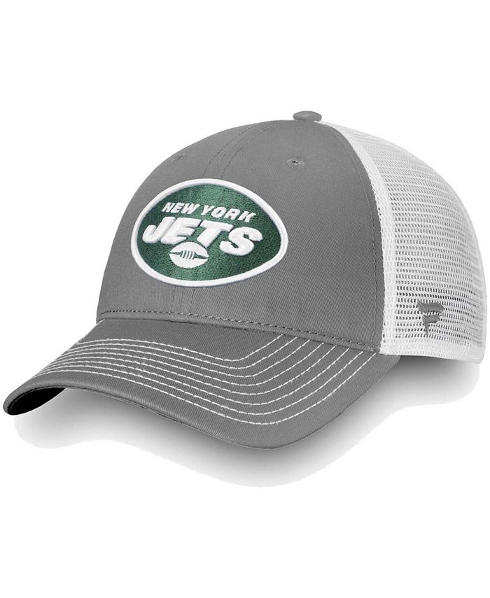 Fanatics Men's Gray, White New York Jets Fundamental Trucker Snapback Hat -  Macy's