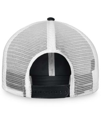 Fanatics Men's Black, White New England Patriots Fundamental Trucker Snapback Hat