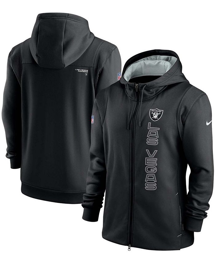 Nike Performance NFL LAS VEGAS RAIDERS MENS PULLOVER HOODIE - Zip-up  sweatshirt - black/black 