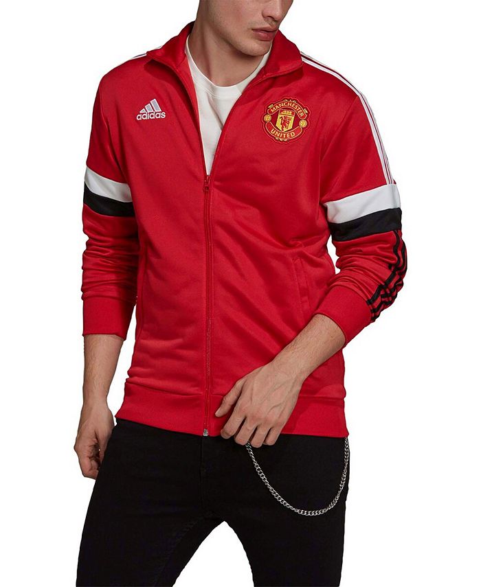 kage kulstof Långiver adidas Men's Red Manchester United 3-Stripe Full-Zip Track Jacket - Macy's