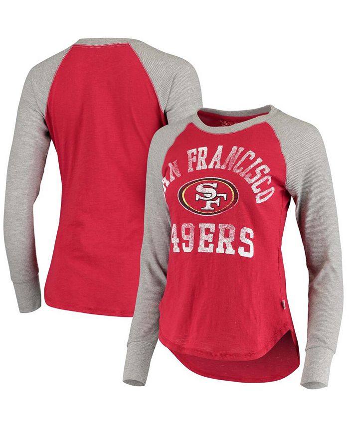 Touch Women's By Alyssa Milano Scarlet, Gray San Francisco 49Ers Waffle  Raglan Long Sleeve T-shirt - Macy's