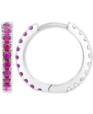 Lab-Grown Sapphire (1/2 ct. t.w.) & White Sapphire (1/4 ct. t.w.) Reversible Hoop Earrings