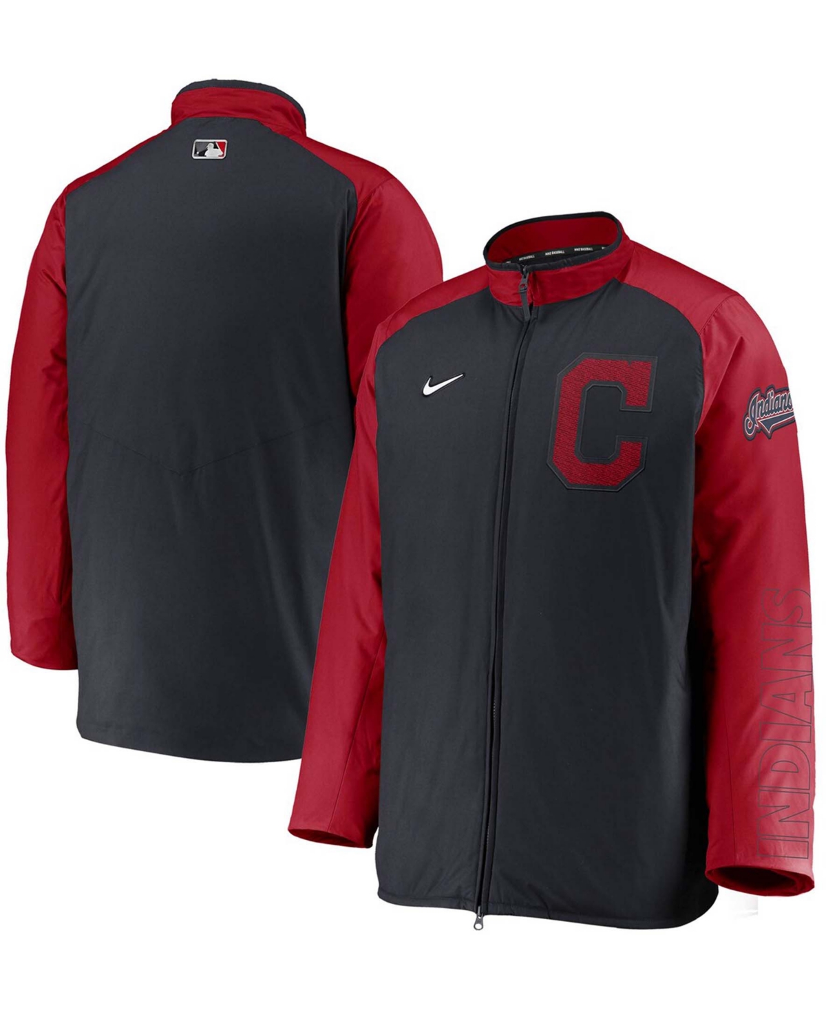 Men's Navy Cleveland Indians Authentic Collection Dugout Full-Zip Jacket