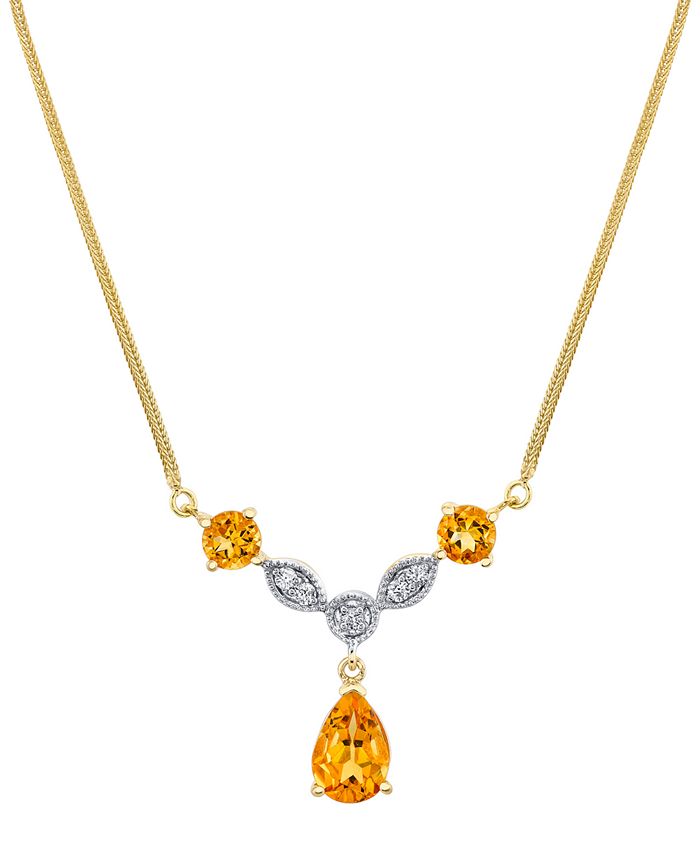 Macy s Citrine 2 ct. t.w. Diamond 1 10 ct. t.w. Fancy 16