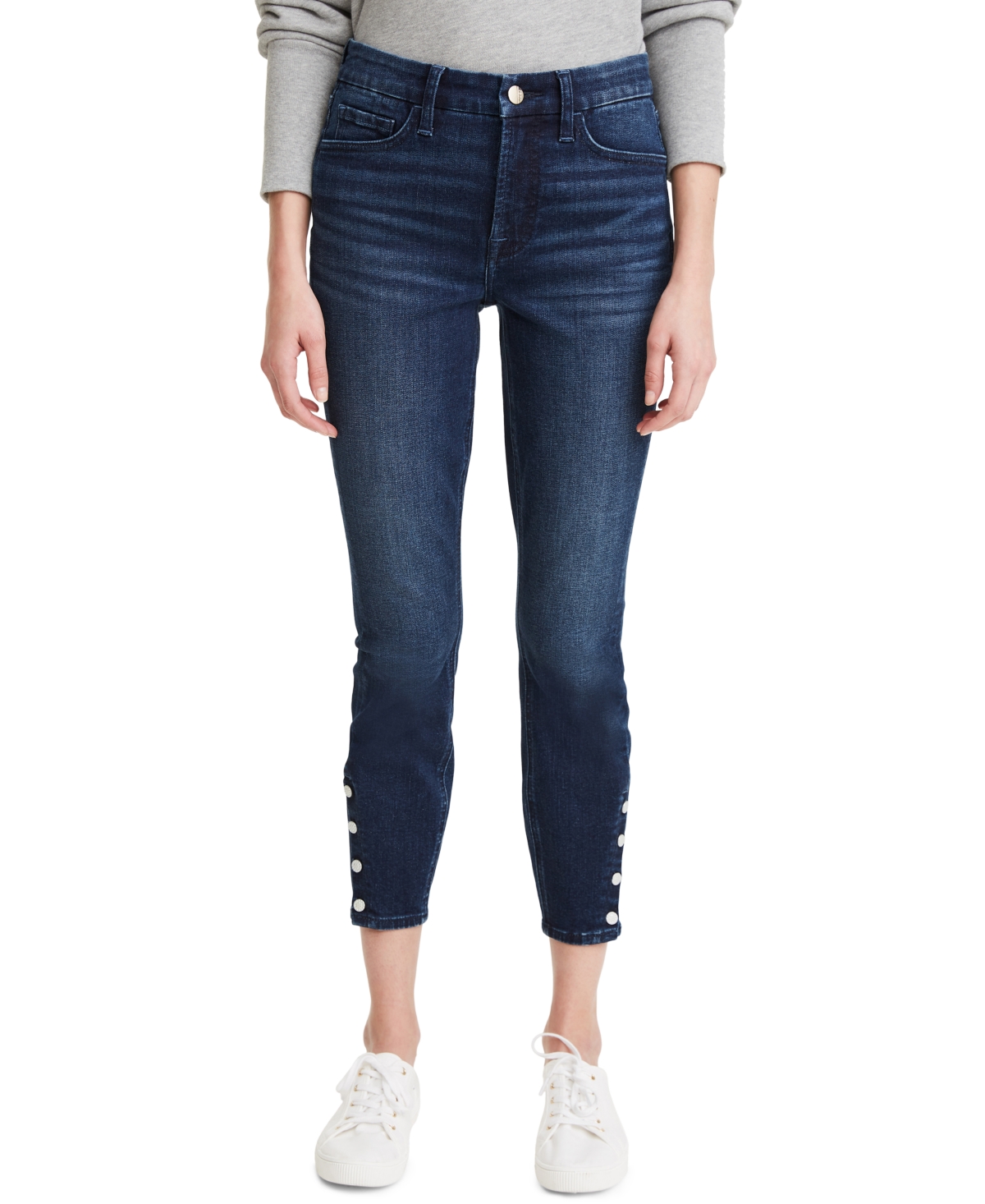Jen7 Ankle Skinny Jeans w Pearl Buttons Smart Closet