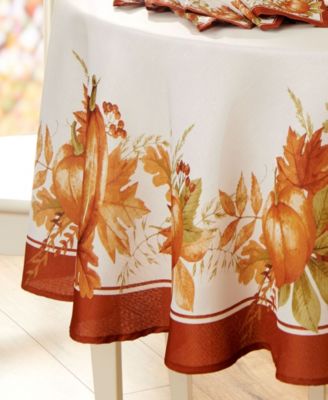 Autumn Pumpkin Grove Fall 70" Round Tablecloth
