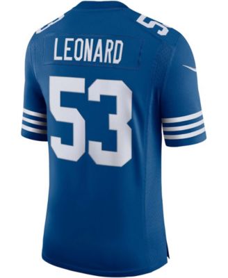 Men's Darius Leonard Royal Indianapolis Colts Alternate Vapor Limited Jersey