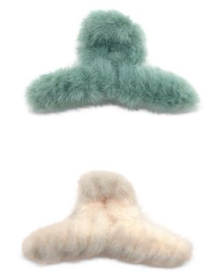 Photo 1 of INC International Concepts 2-Pc. Set Faux Fur Hair Clips, Created for Macy's