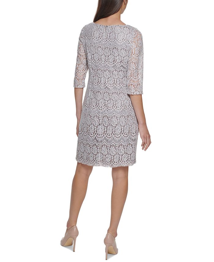 Jessica Howard Petite Sequin Lace Dress - Macy's