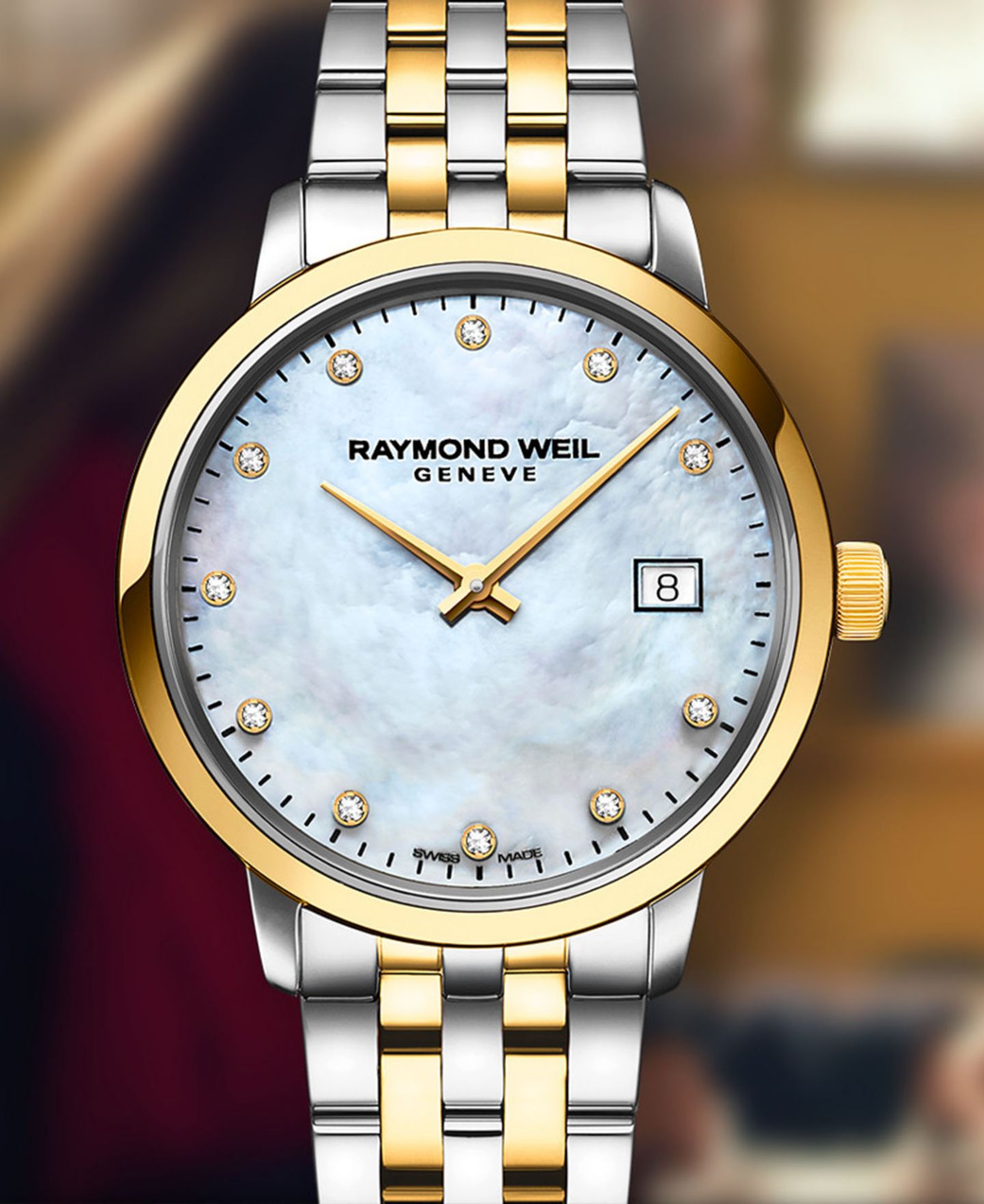 Женские часы Raymond Weil Swiss Toccata Diamond-Accent Two-Tone Stainless Steel Bracelet Watch 29mm — фото 5