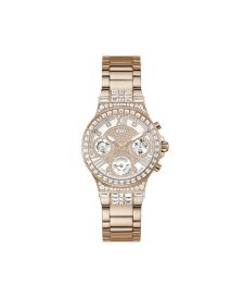 Women's Rose Gold-Tone Stainless Steel Glitz Bracelet Multi-Function Watch 36mm