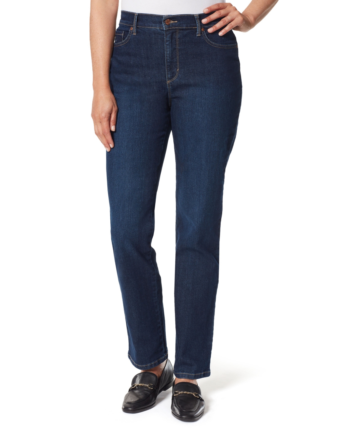 Shop Gloria Vanderbilt Petite Amanda High Rise Straight-leg Jeans, Petite & Petite Short In Madison