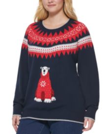 Plus Size Fair Isle Polar Bear Sweater