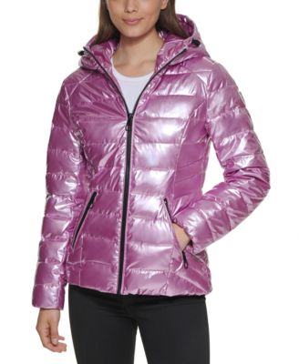 guess pink puffer jacket