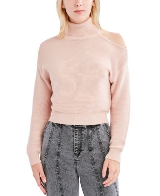 Pink Cold sold Shoulder Turtle Neck Sweater