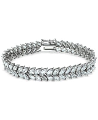 Macy's - Cubic Zirconia Marquis Double Row Tennis Bracelet in Sterling Silver