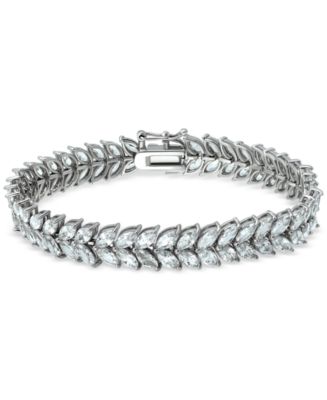 Macy's Cubic Zirconia Marquis Double Row Tennis Bracelet in