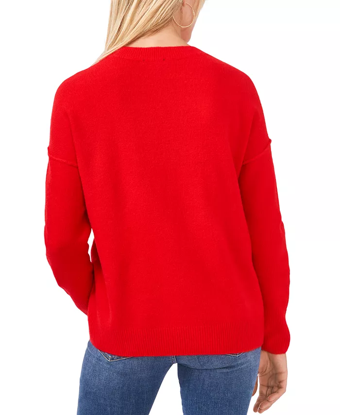 Women's Cozy Crewneck Long-Sleeve Extend-Shoulder Sweater - thumbnail 2