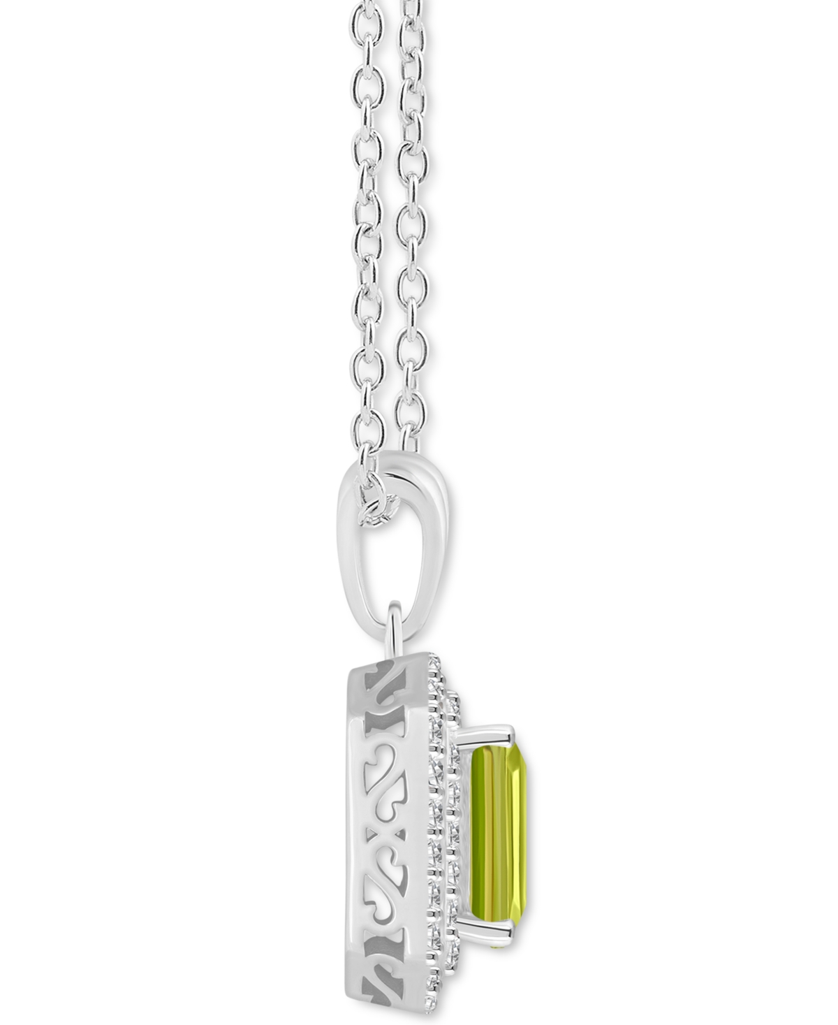 Rhodolite Garnet (2 ct. t.w.) & White Topaz (1/2 ct. t.w.) Octagon Halo Pendant Necklace in Sterling Silver (Also in Citrine, Amethyst &