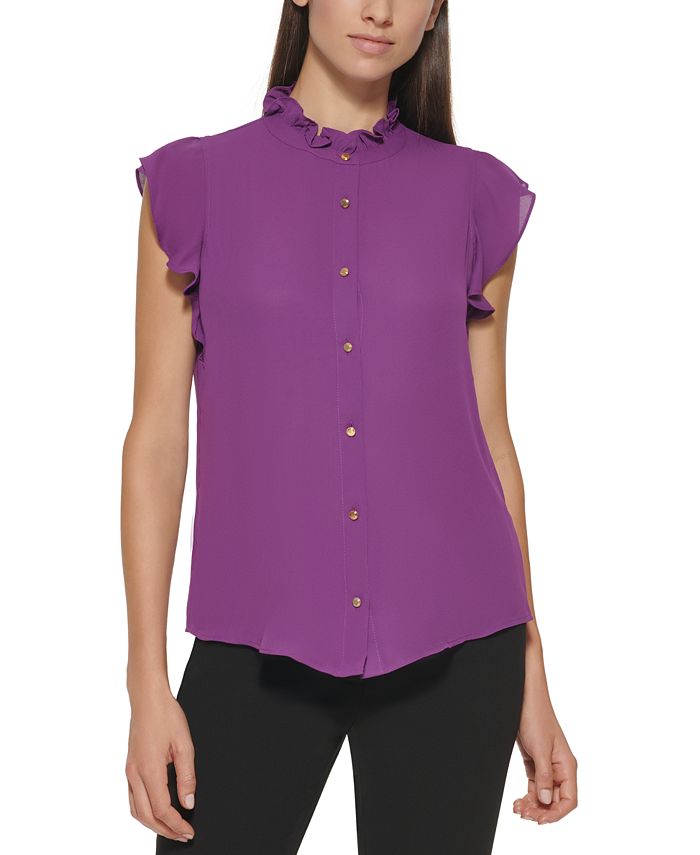 Calvin klein ruffle sleeve blouse top