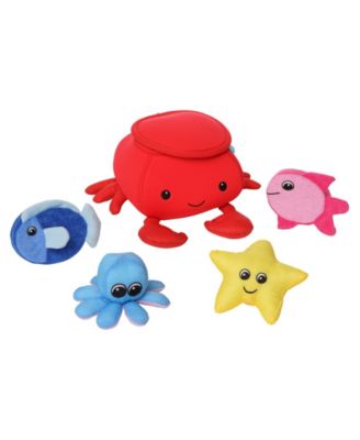 Manhattan Toy Company Neoprene Crab Floating Spill and Fill Bath Toy, 5 Piece