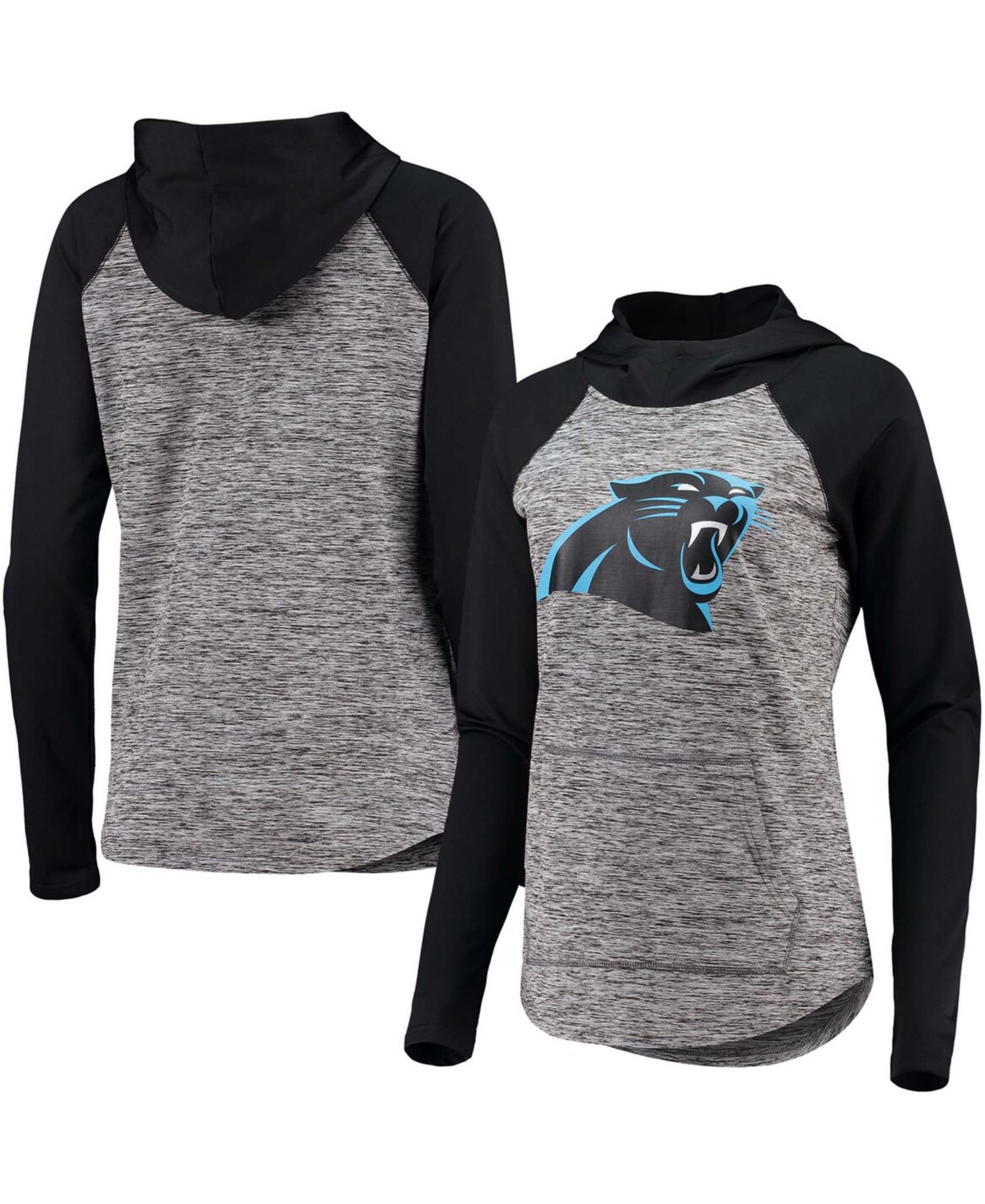 Women's Heathered Gray-Black Carolina Panthers Championship Ring Pullover Hoodie