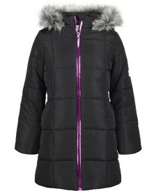 Big Girls Metalliac Zipper Long Puffer