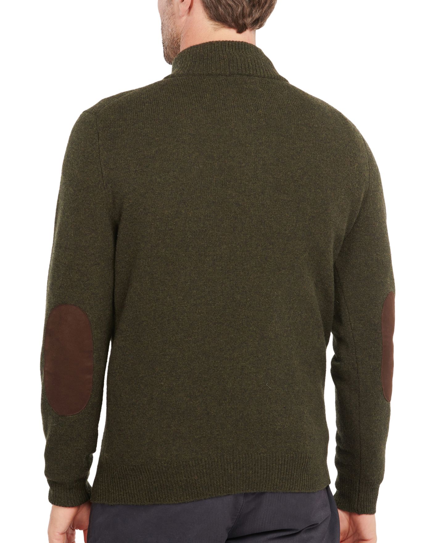 Мужской джемпер Barbour Essential Patch на молнии 1/2, цвет: Seaweed — фото 2