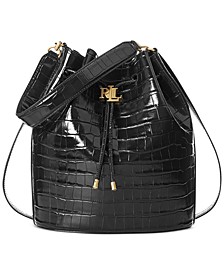 Andie Embossed Leather Large Drawstring Bag