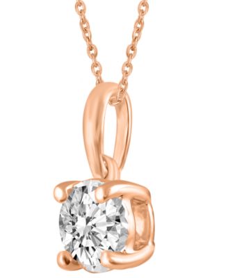 Diamond Solitaire 18" Pendant Necklace (1/5 ct. t.w.) in 14k White, Yellow or Rose Gold
