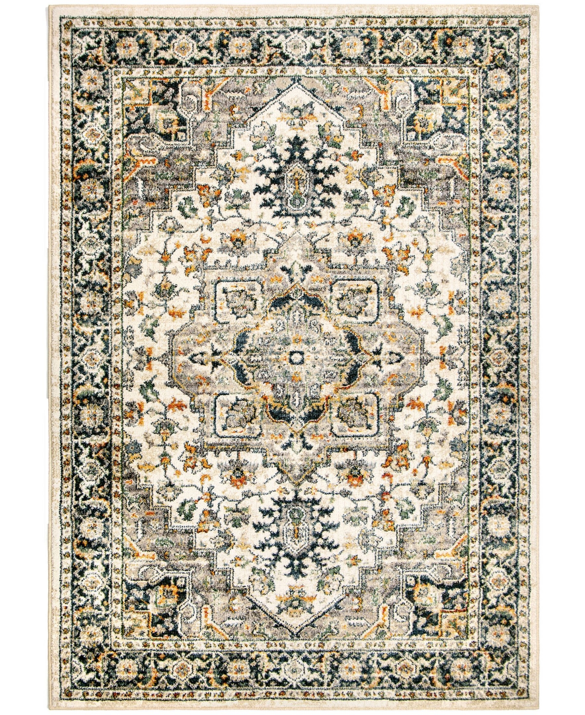Orian Gemstones Heriz Distressed 5'3in x 7'6in Area Rug - Ivory