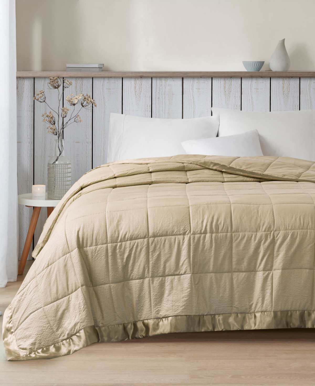 Madison Park Cambria Oversized Down Alternative Blanket with Satin Trim,