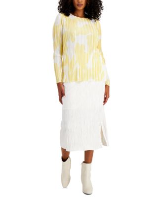 Alfani - Pleated Floral-Print Top