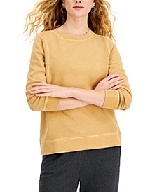 Petite Solid Crewneck Sweatshirt, Created for Macy's