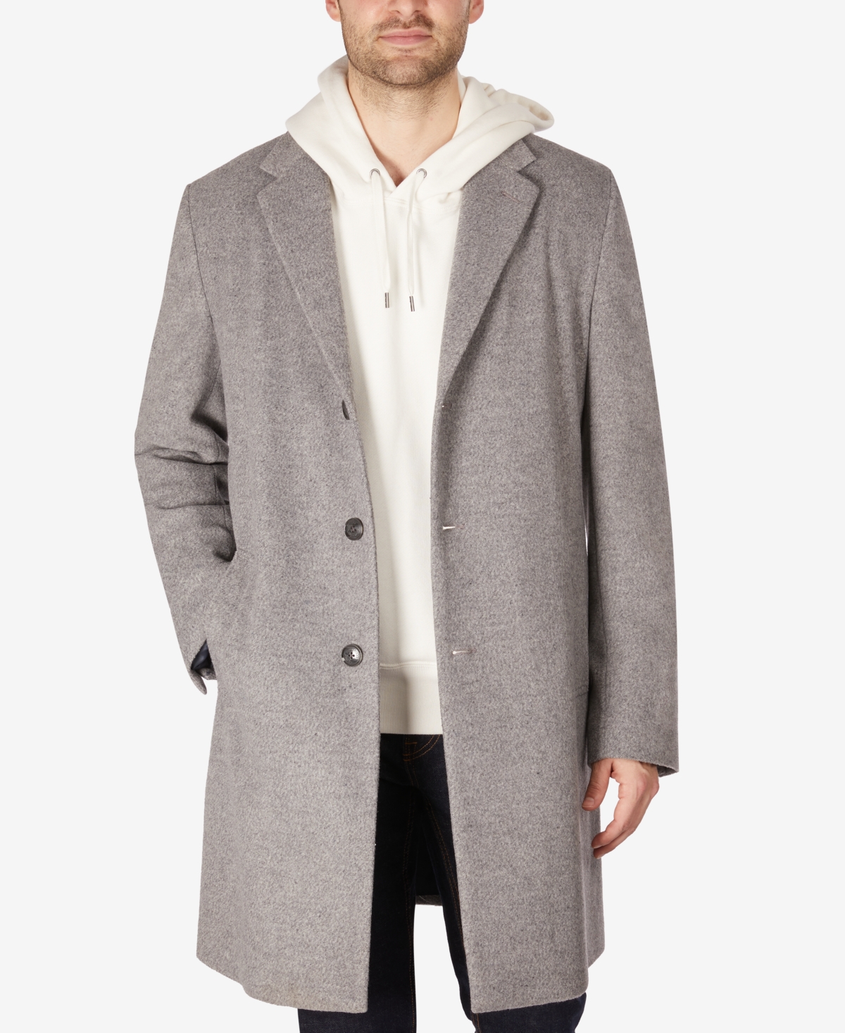 tredobbelt Dekorative Handel Tommy Hilfiger Men's Addison Wool-blend Trim Fit Overcoat In Light Grey |  ModeSens
