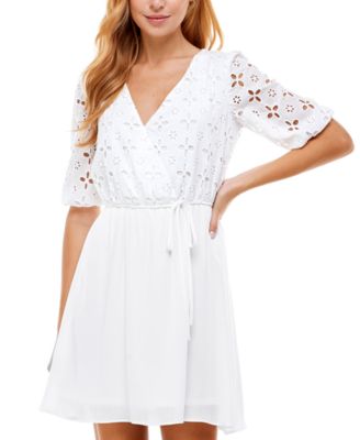 juniors white eyelet dress