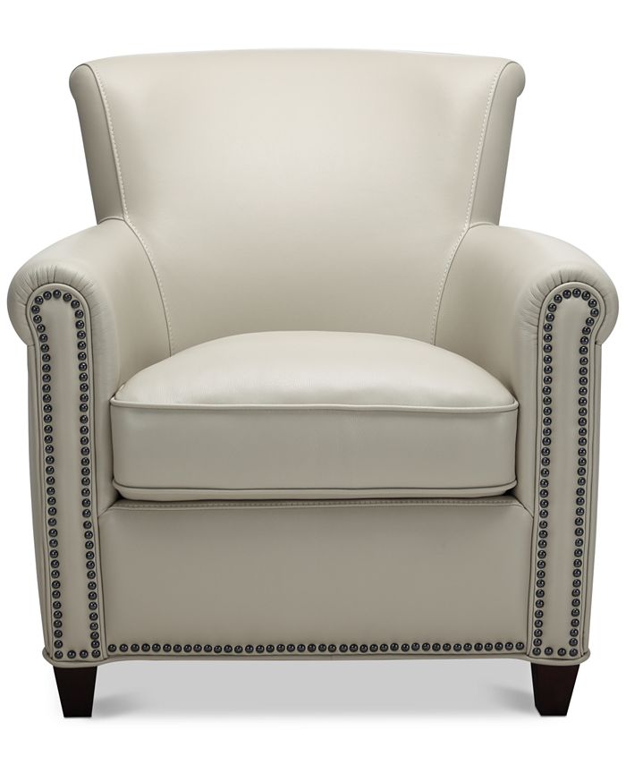 Furniture CLOSEOUT! Karian 32" Leather Chair and Ottoman, Created for