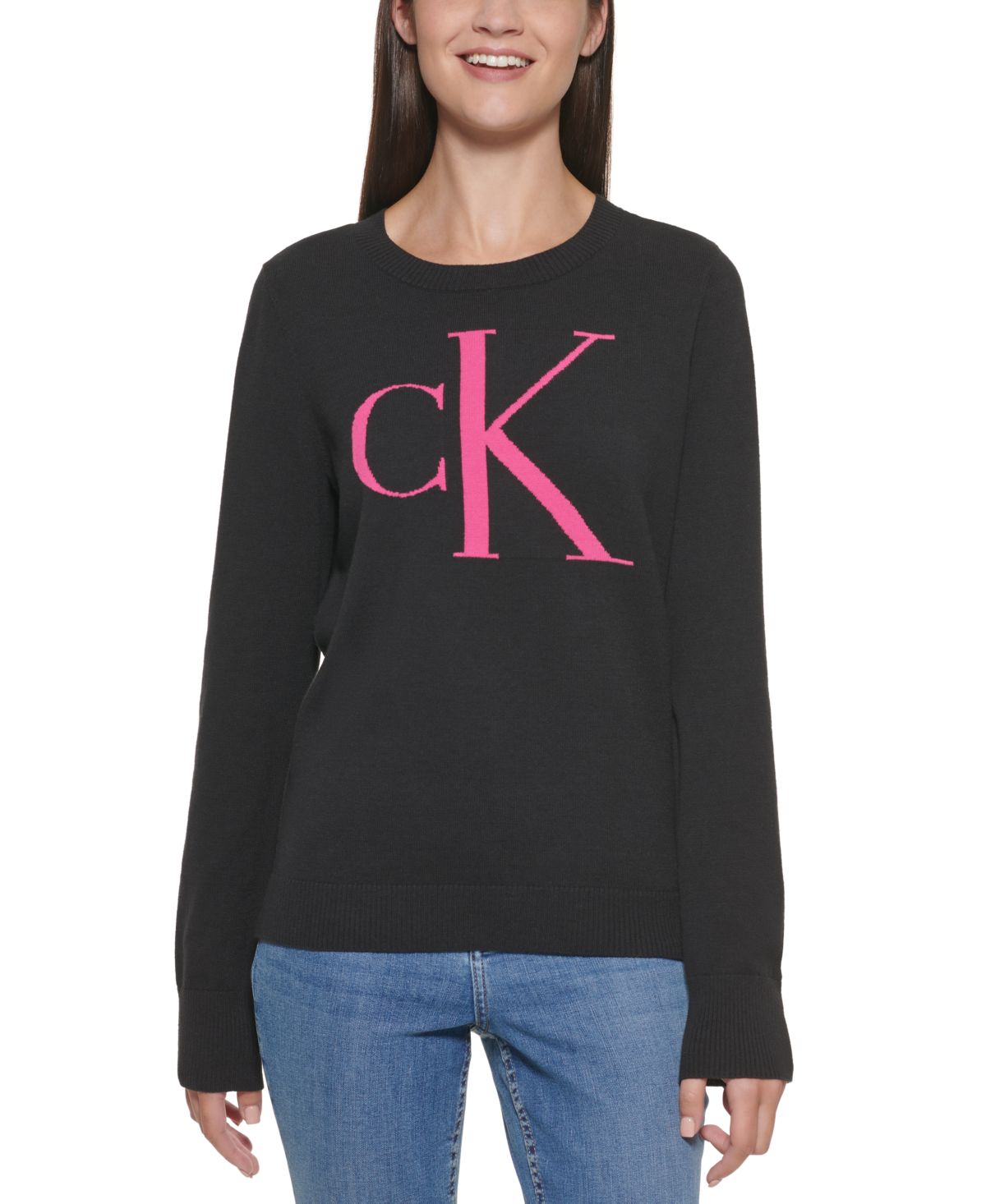 Calvin Klein Womens Monogram Logo Sweater | eBay